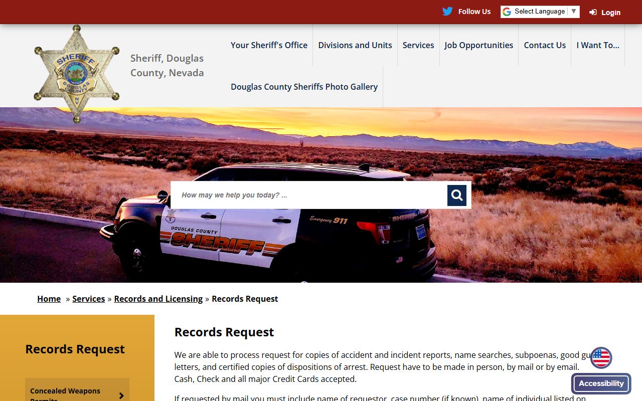 Douglas County records request fees for inmate and arrest records