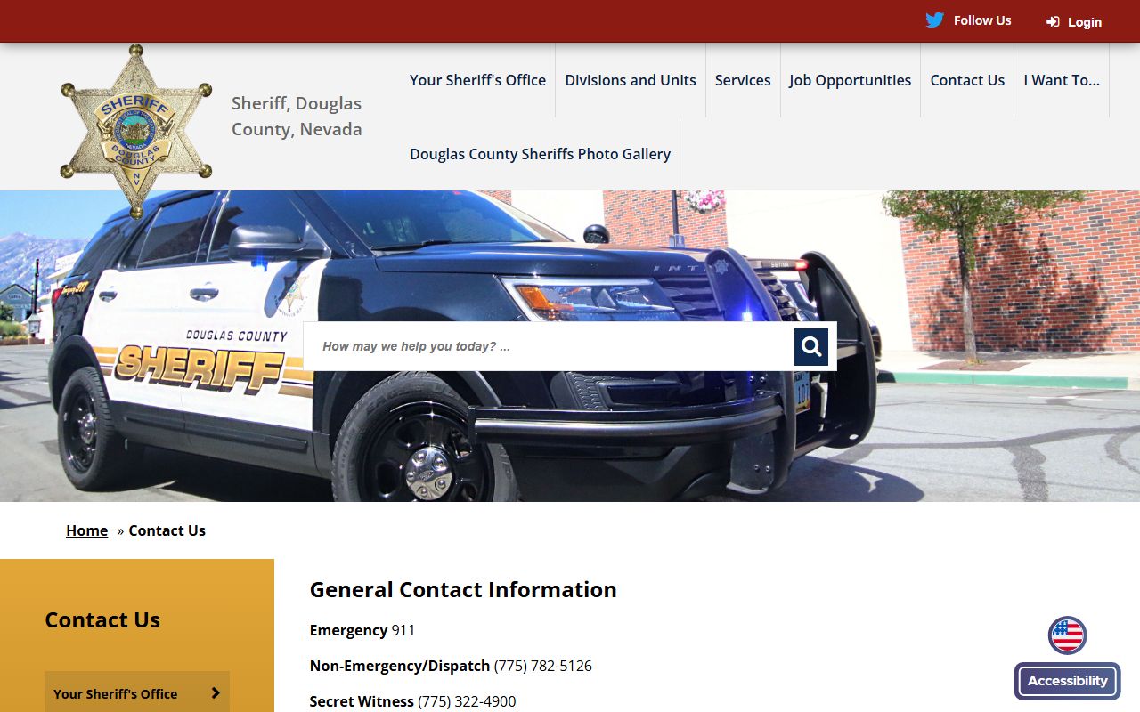 Douglas County Lake Tahoe Jail contact information for inmate custody
